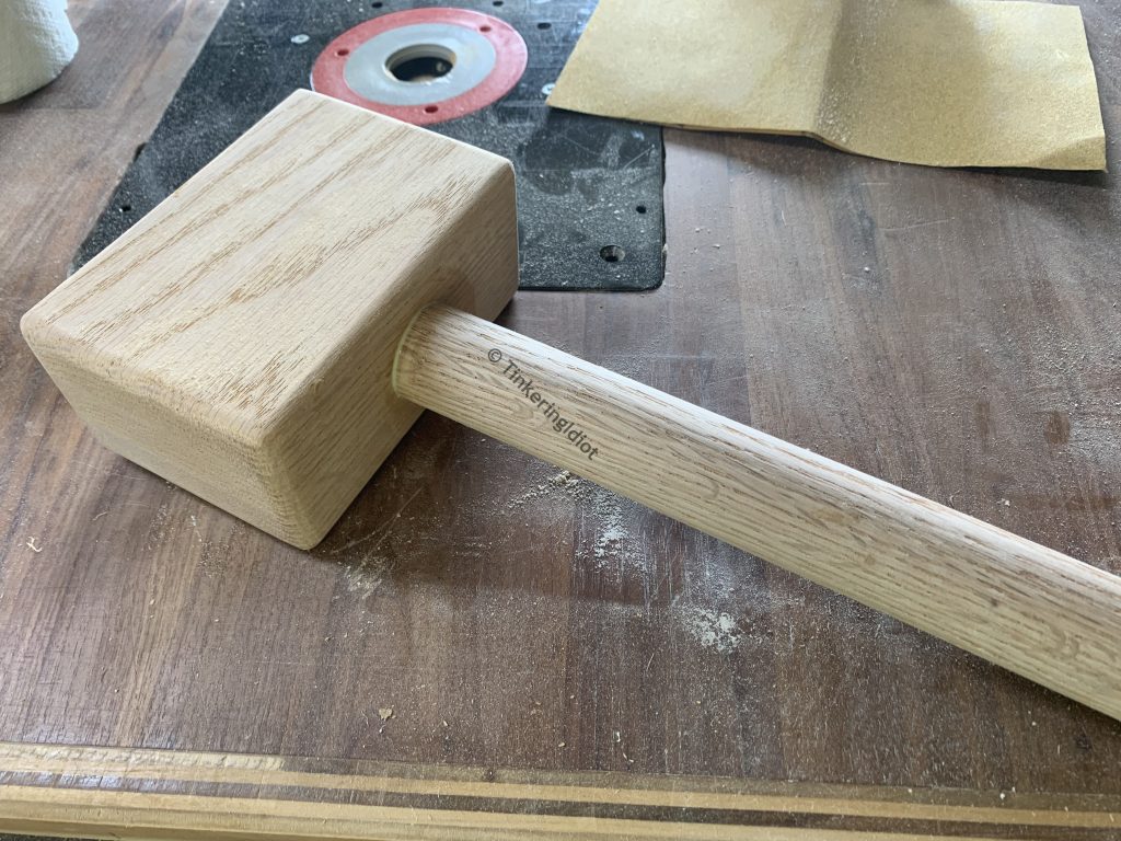 gluing up the handle to the head