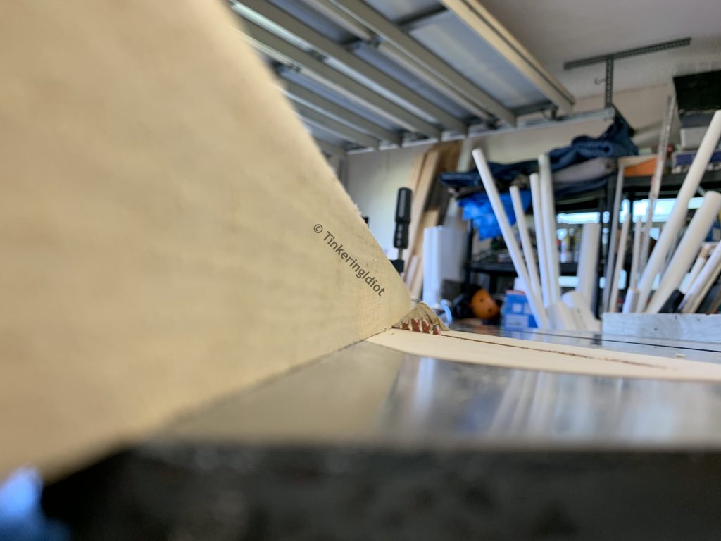 lining up the cove cut on the table saw